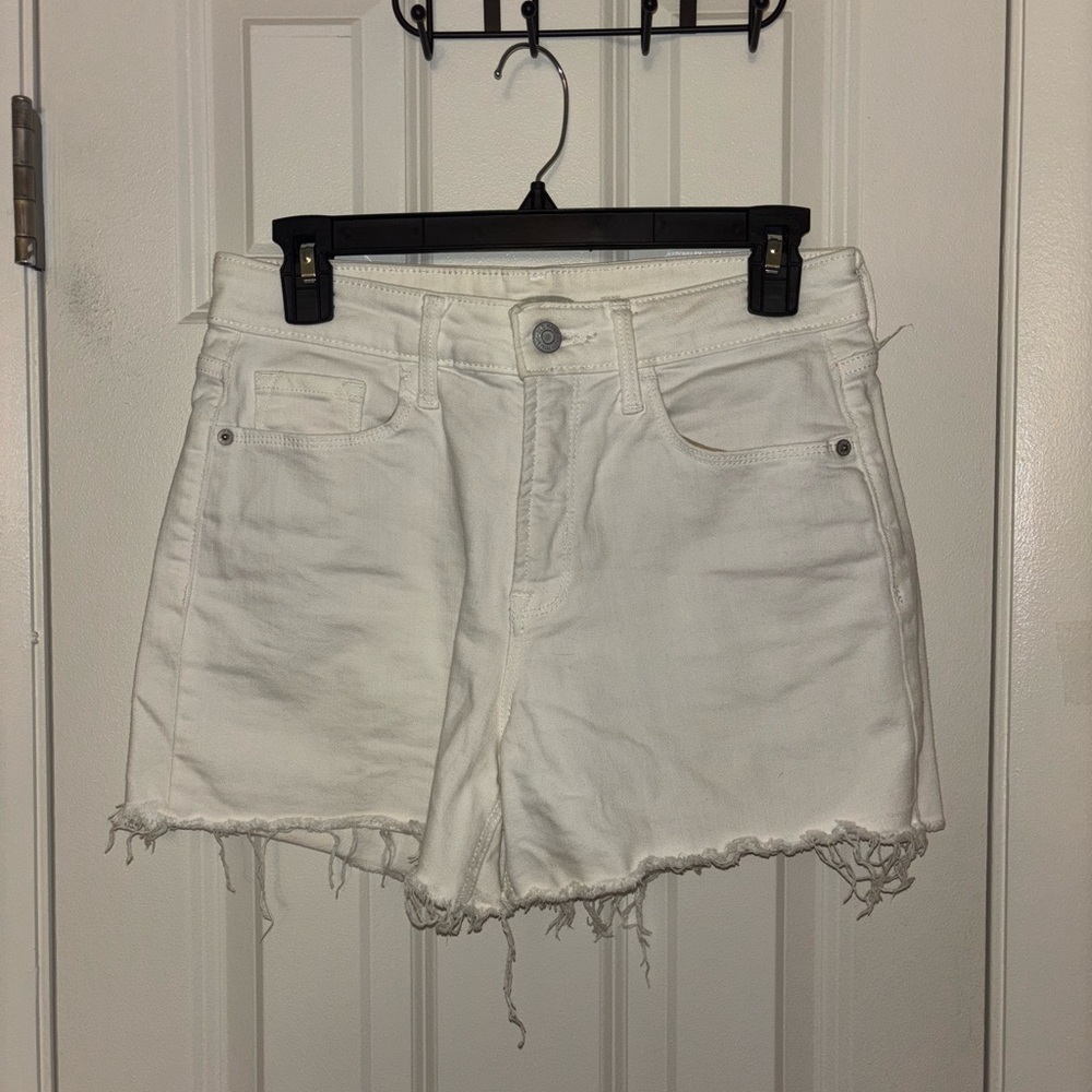 Old Navy Women's Frayed Hem White Jean Shorts